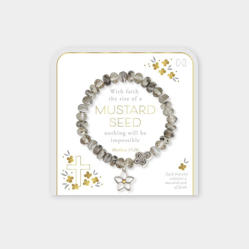 Mustard Seed Bracelet Grey