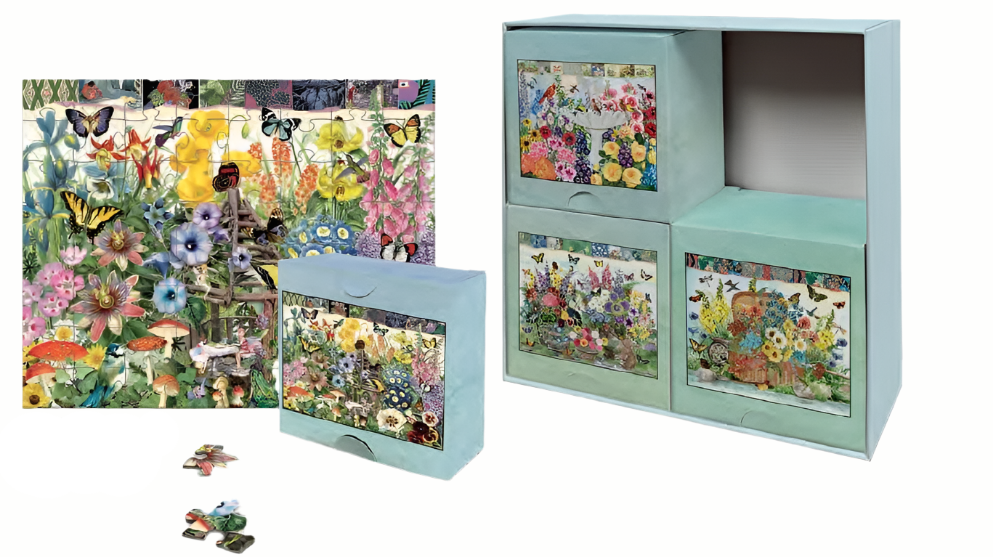Garden Botanicals Large Piece 4-Pack Puzzle Bundle