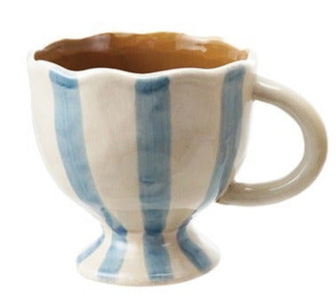 Blue Stripe Stoneware Mug