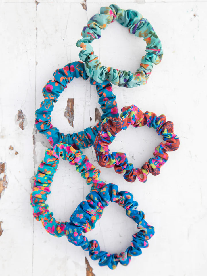Natural Life Mixed Print Scrunchie Set - Blue