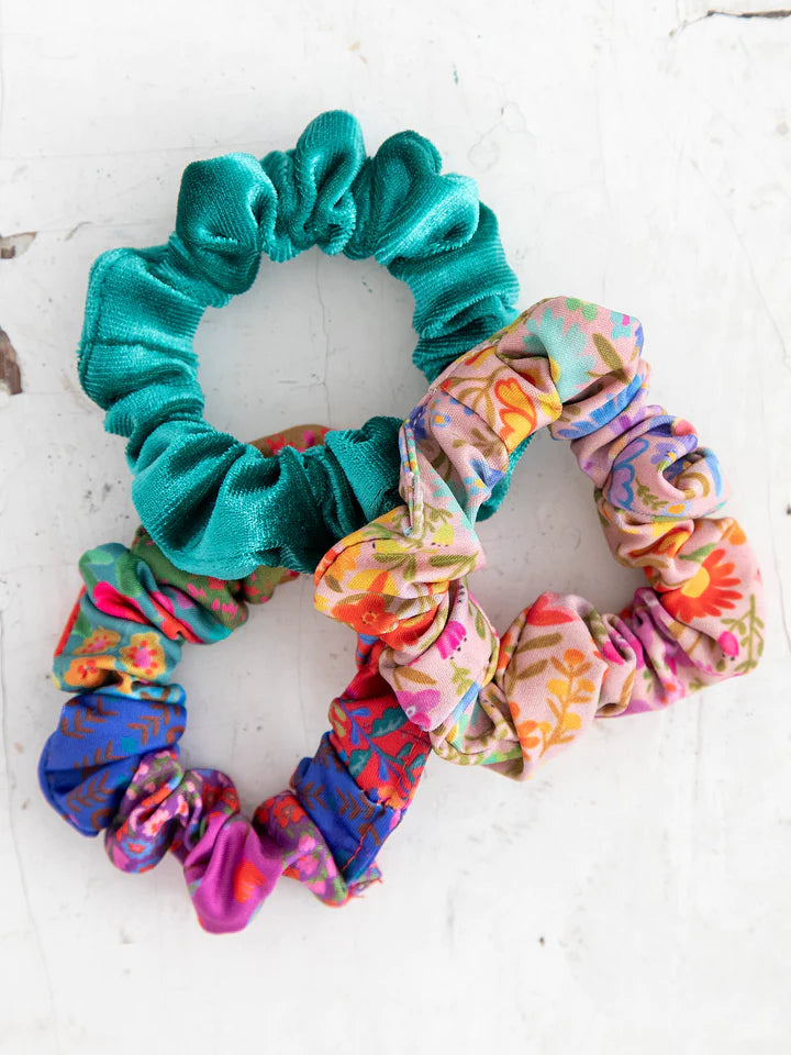 Hair Scrunchies, Set of 3 - Rainbow