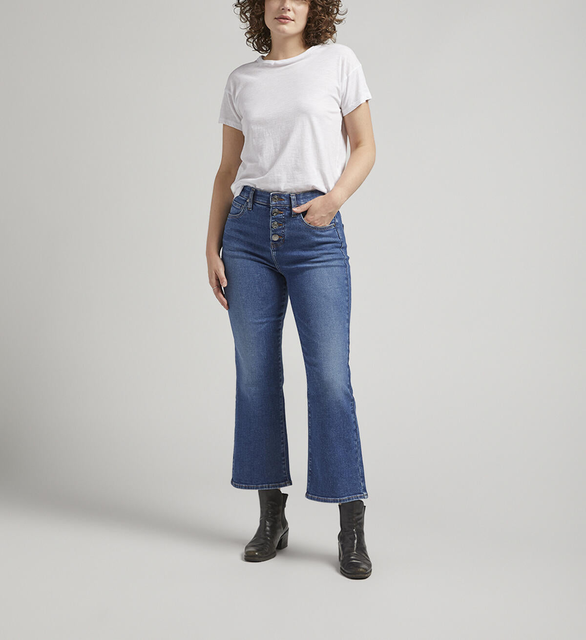 Jag Jeans Women's Phoebe High Rise Cropped Bootcut Jeans - Best Kept Secret Technology, 11.5" Rise, 26" Inseam