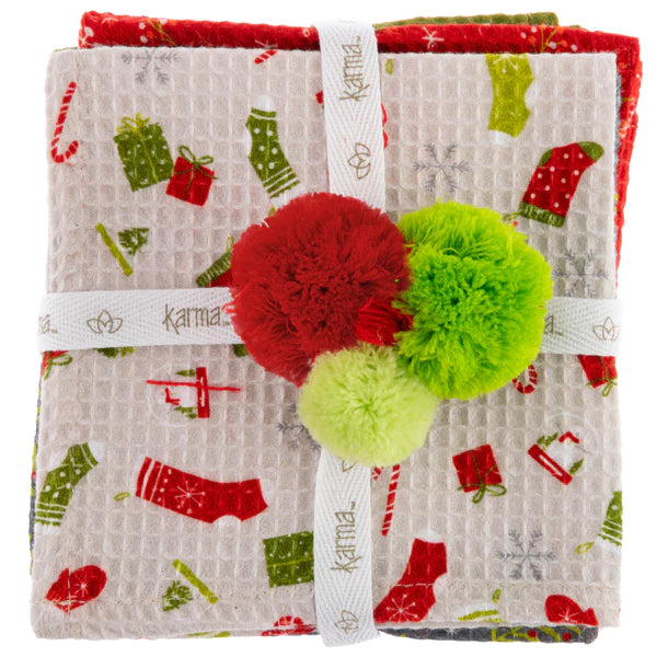 Holiday Waffle Weave Dishcloth