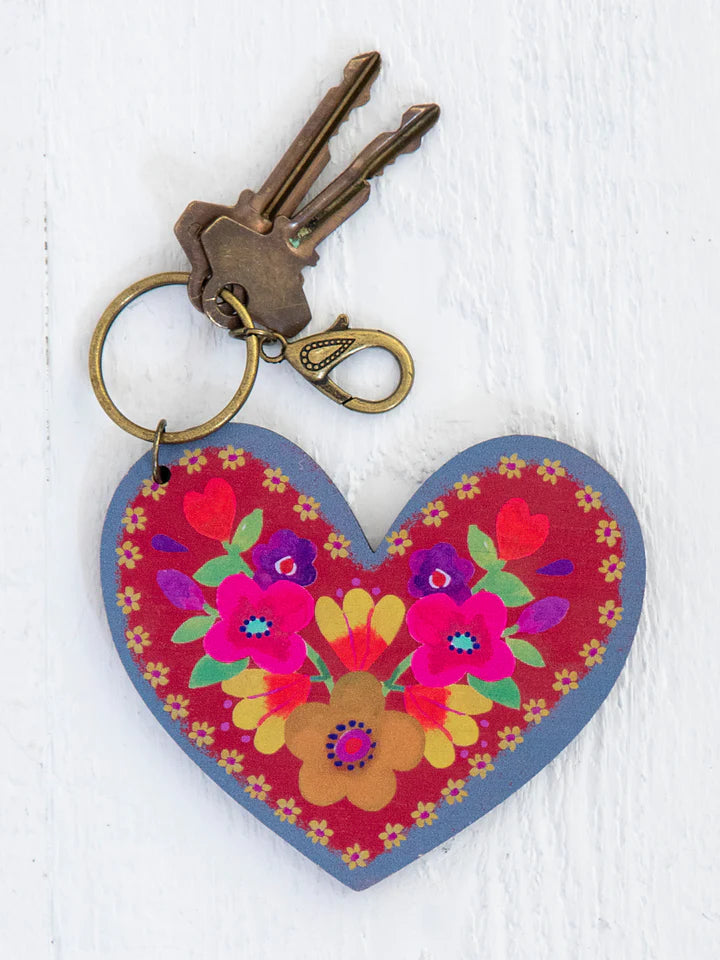 Wooden Heart Keychain