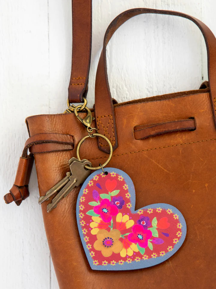 Wooden Heart Keychain