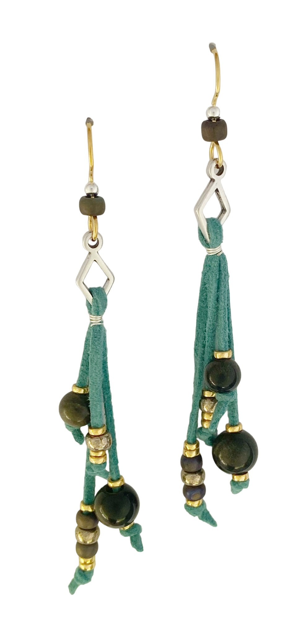 Suede With Obsidian Earrings