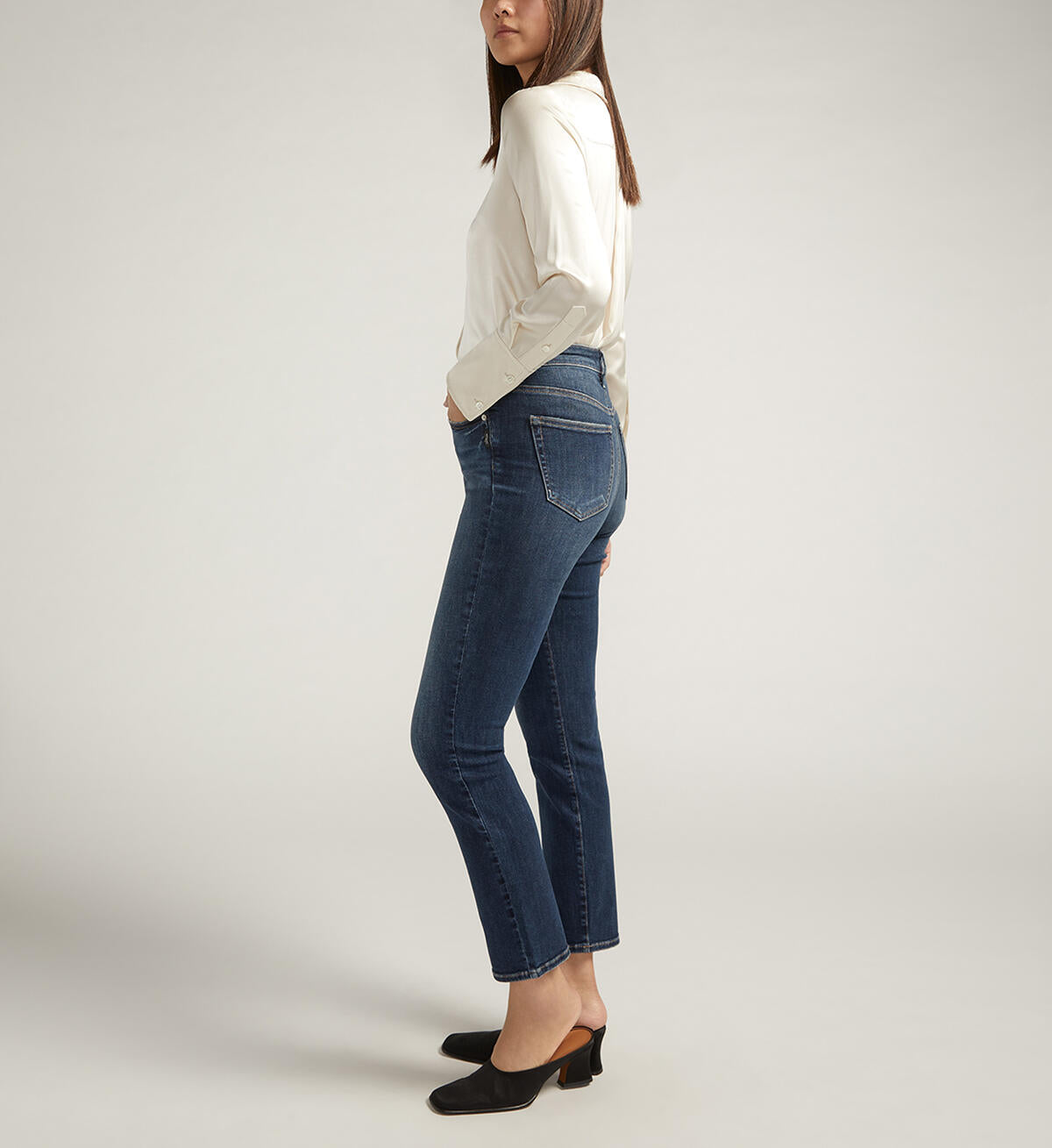 Silver Isbister High Rise Straight Leg Jeans