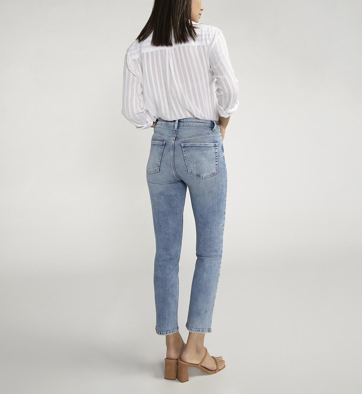 Silver Isbister High Rise Straight Leg Jeans