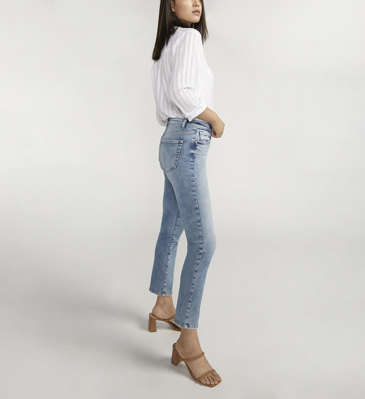 Silver Isbister High Rise Straight Leg Jeans