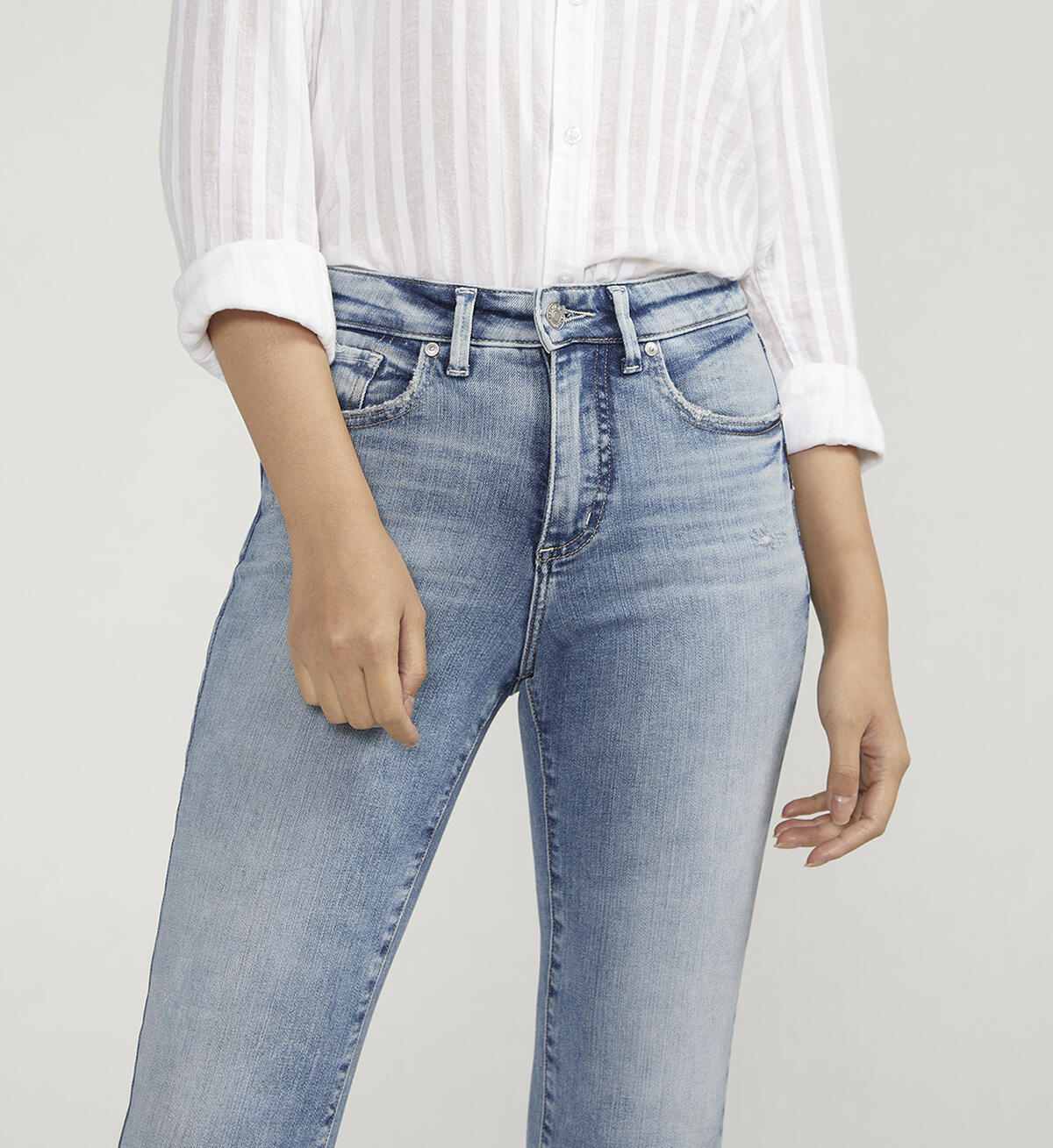 Silver Isbister High Rise Straight Leg Jeans