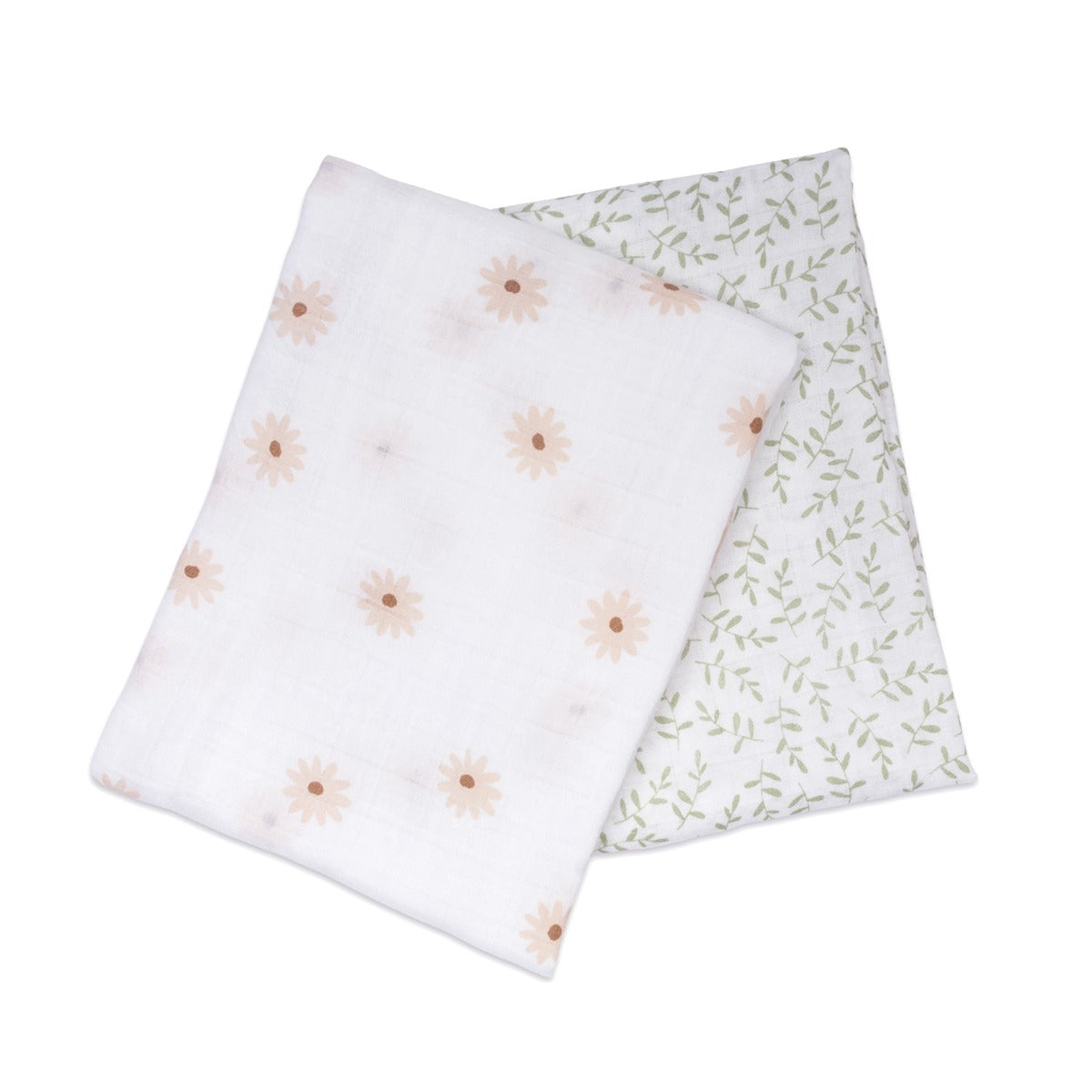 Lulujo Cotton Swaddles-Daisies/Greenery