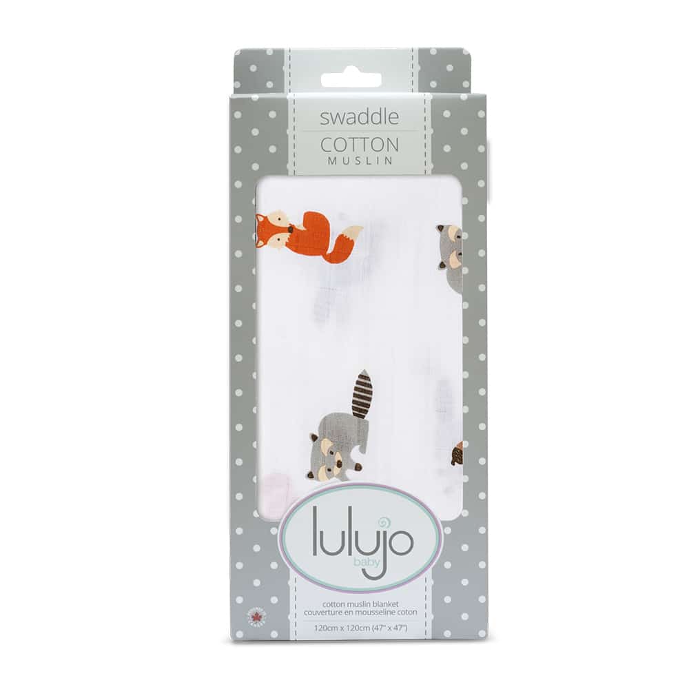Lulujo Cotton Swaddle – Forest Friends
