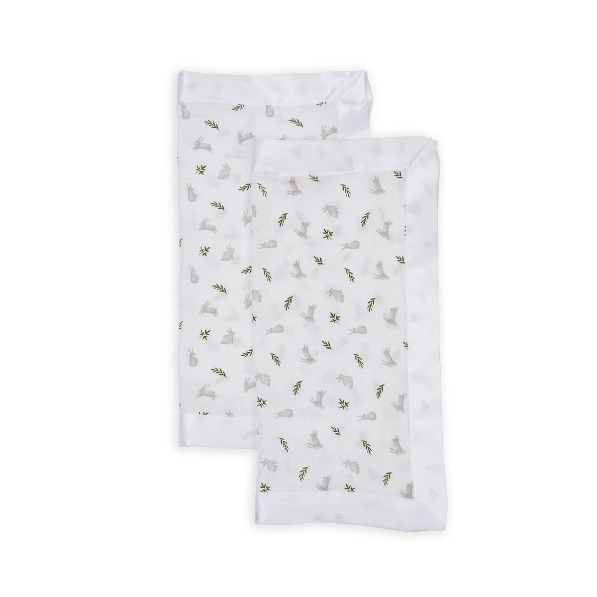 Lulujo Cotton Security Blankets – Bunnies – 16×16″