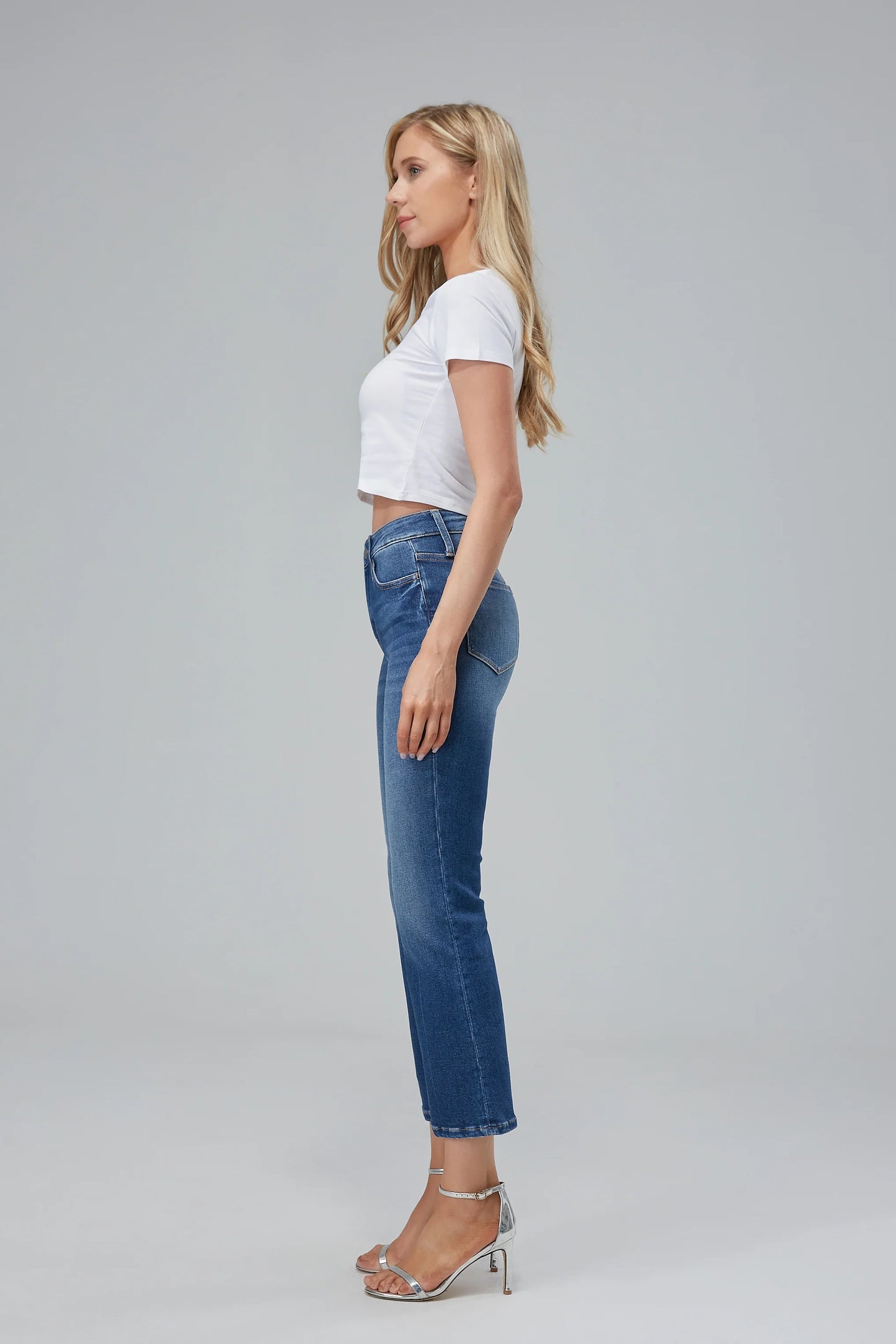 Bayeas High Rise Boot Cut Ankle Length Jean