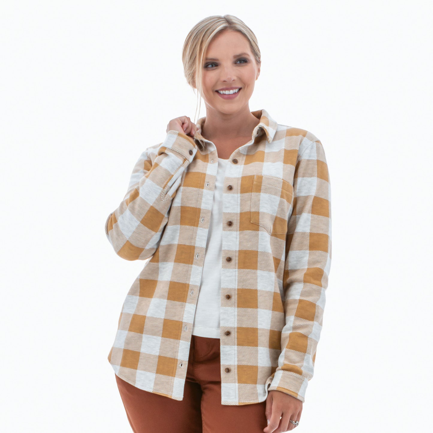 Aventura Luscious Plaid Shirt Taffy