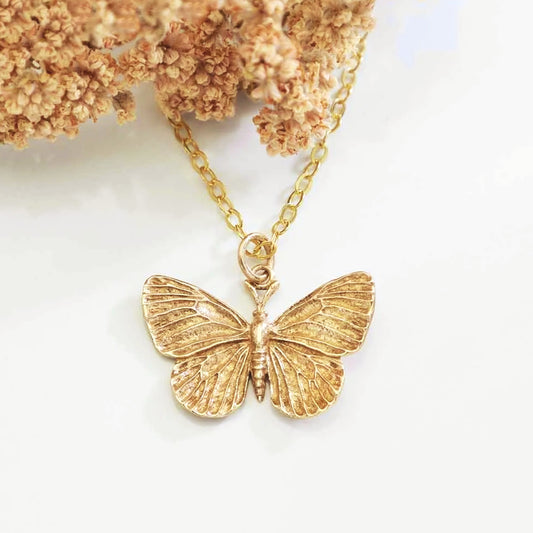 Golden Large Butterfly Necklace