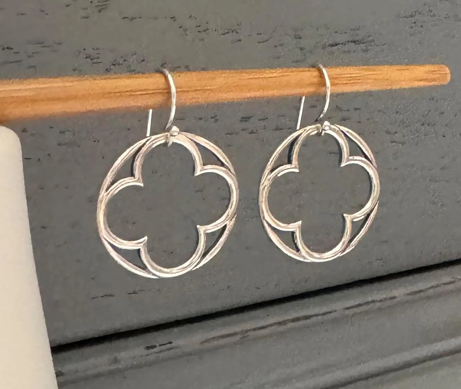 Sterling Gothic Window Dangle Earrings