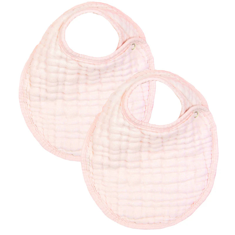 Lou Lou Cloud Muslin Bib 2 Pack Blush