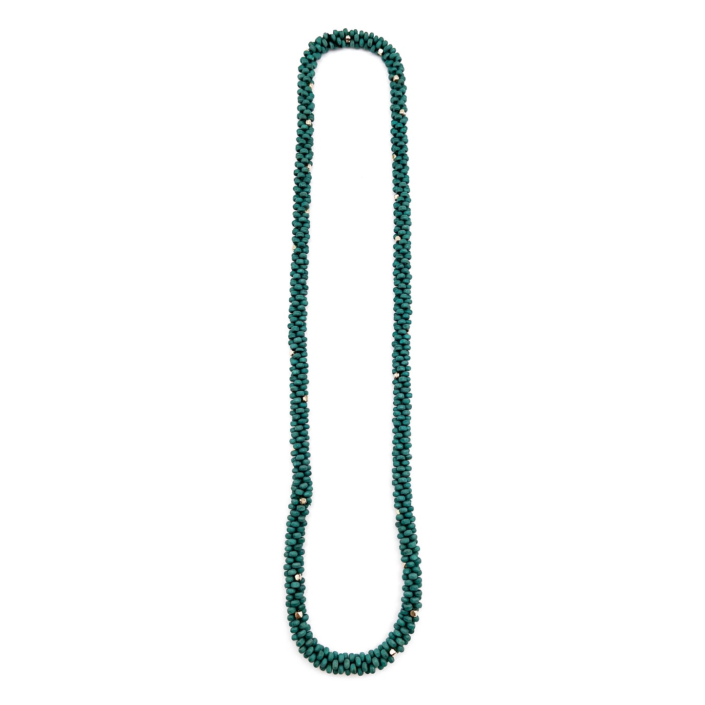 Chromatic Hues Wood Bead Rope Necklace