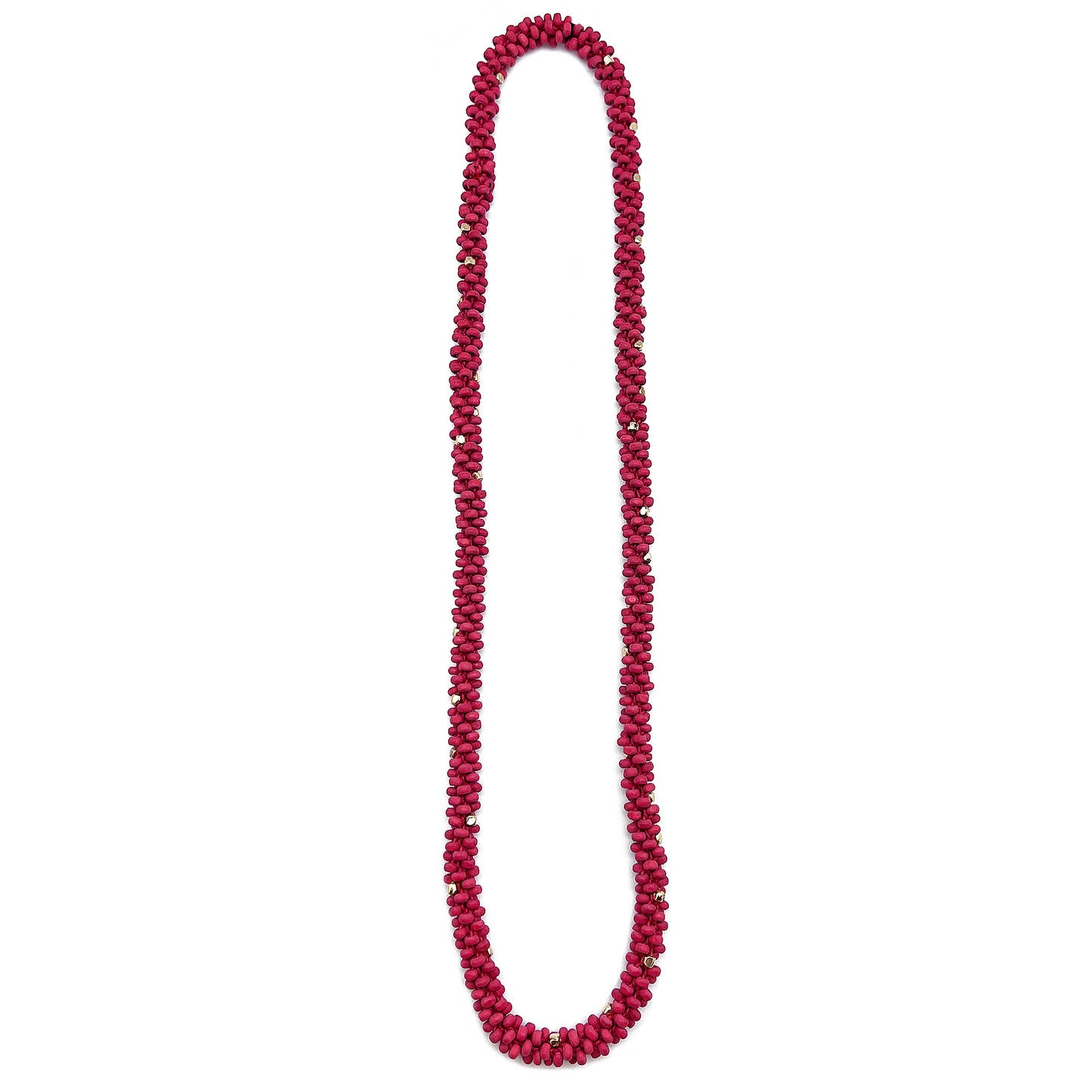 Chromatic Hues Wood Bead Rope Necklace