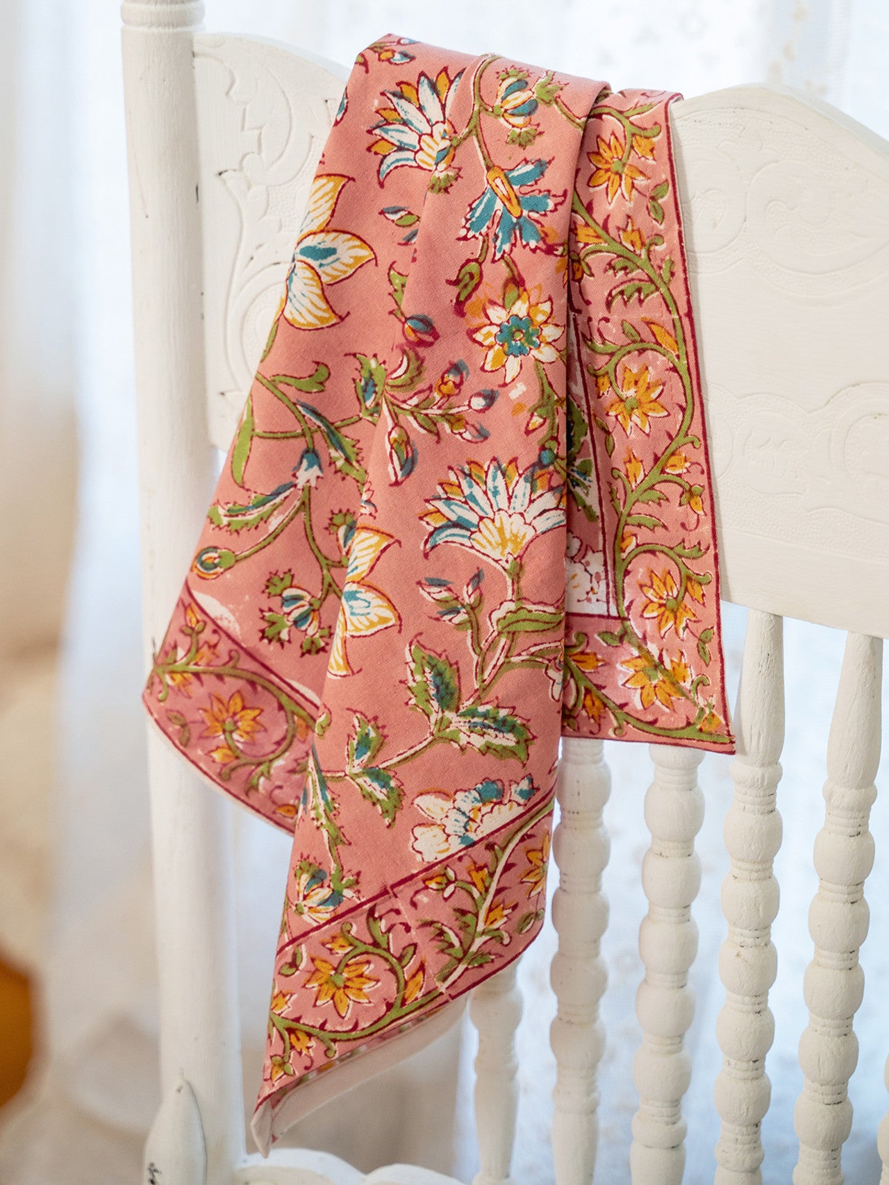 April Cornell Blossom Block Print Napkin Set of 4