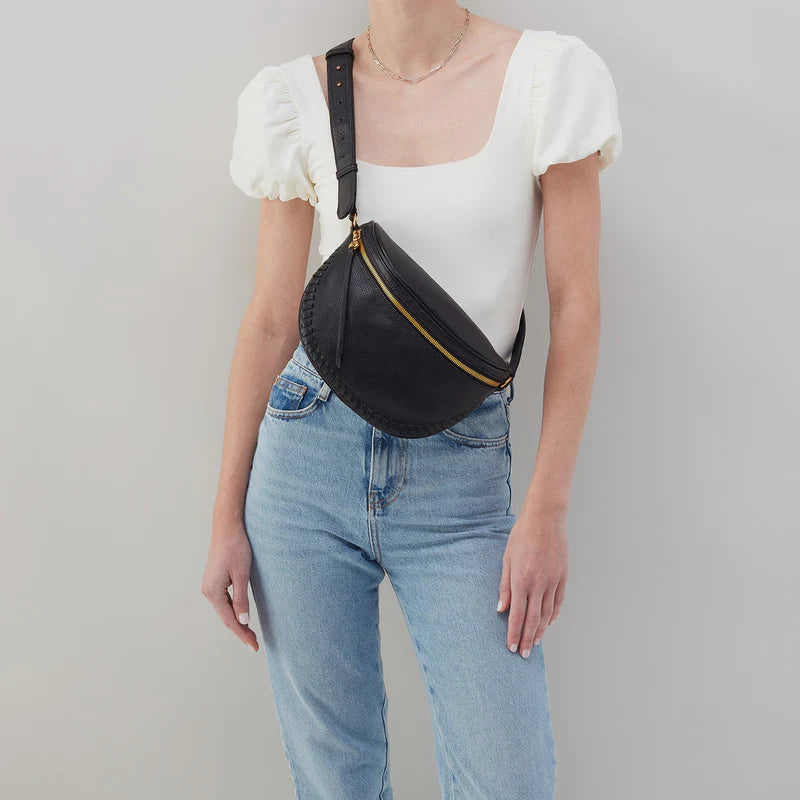 Hobo Juno Belt Bag Black Whipstitch
