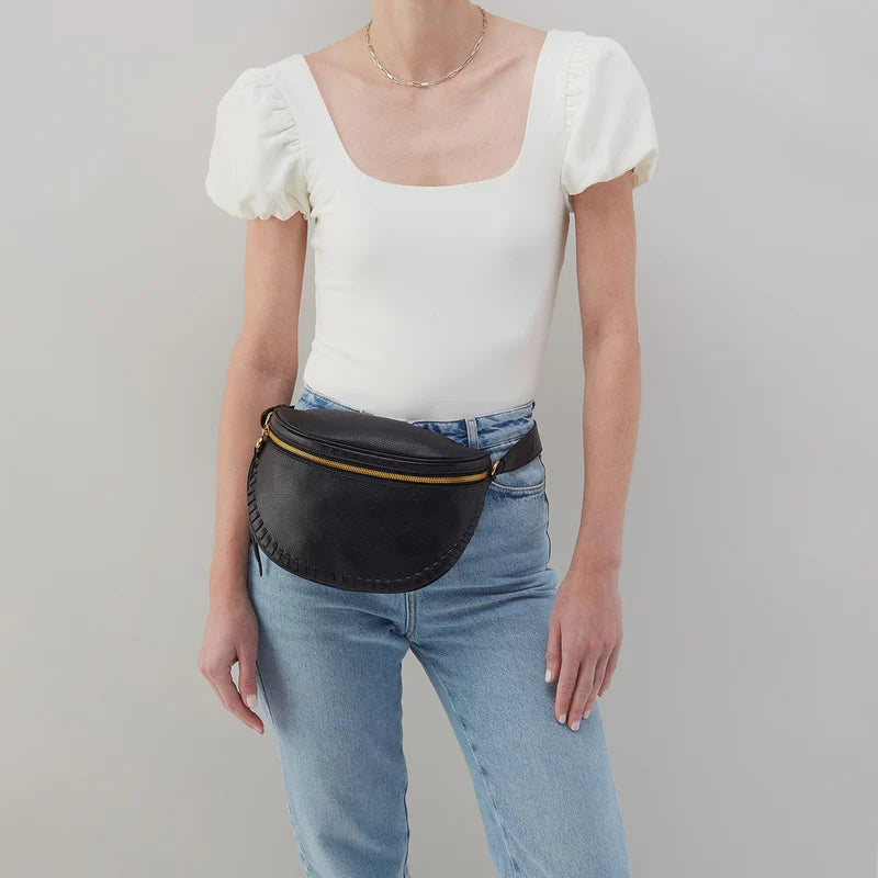 Hobo Juno Belt Bag Black Whipstitch