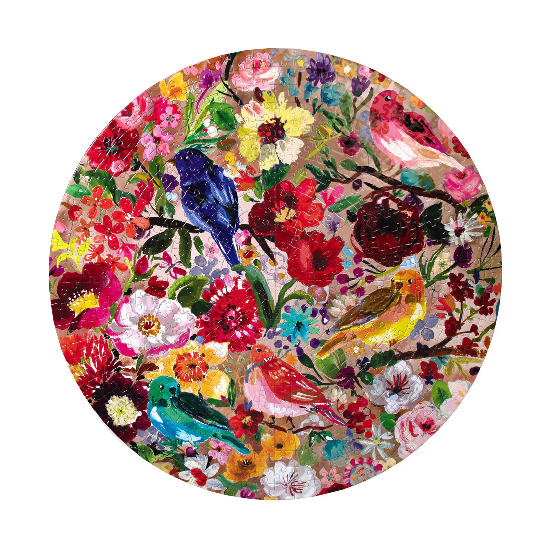 Birds & Blossoms 500 Piece Round Puzzle