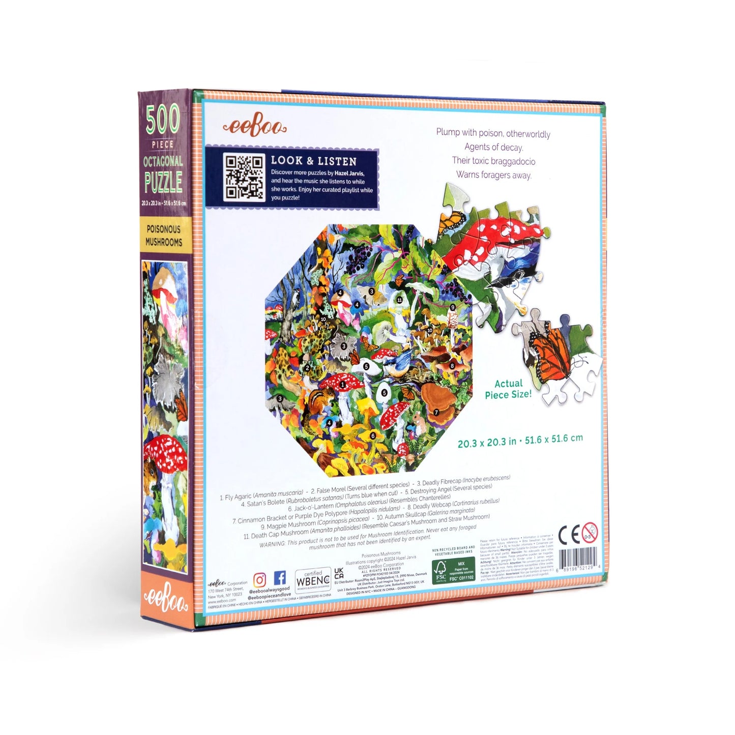 Poisonous Mushrooms 500 Piece Octagon Puzzle