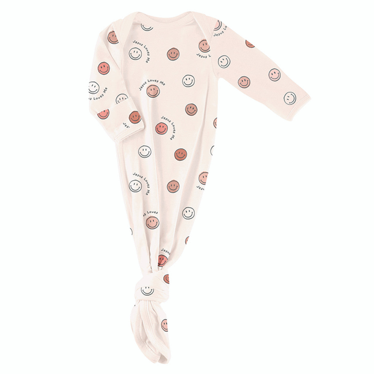 Knotted Gown - Jesus Loves Me Pink 0-3 mo