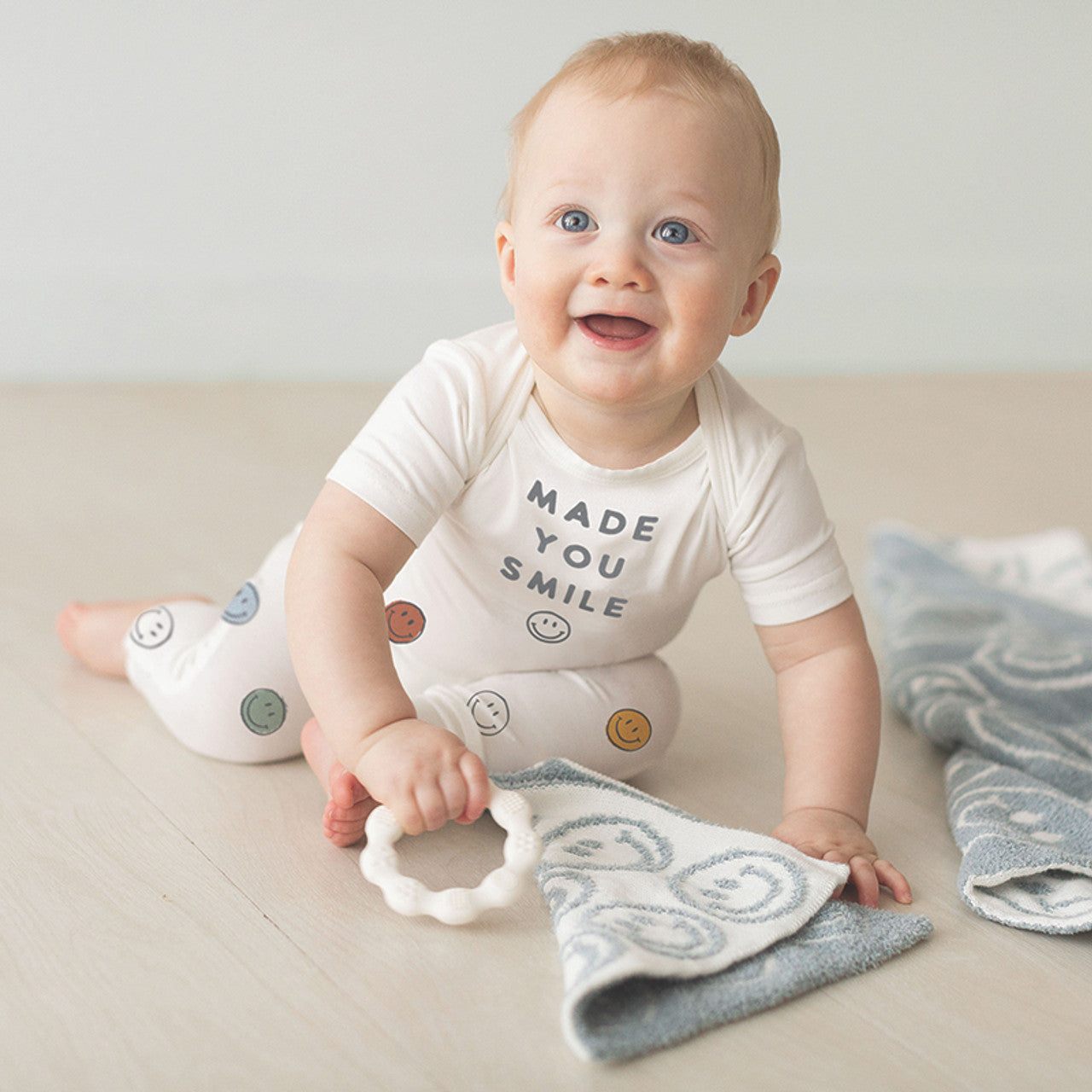 Plush Pacifier Blankie - Smiley Faces