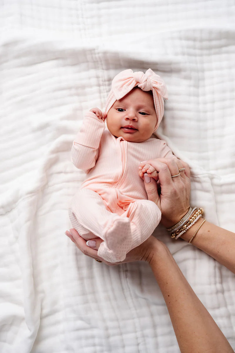 Lou Lou Zipper Footies - Rosie Ribbed