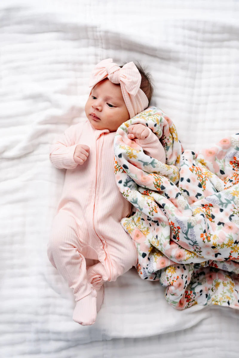 Lou Lou Zipper Footies - Rosie Ribbed