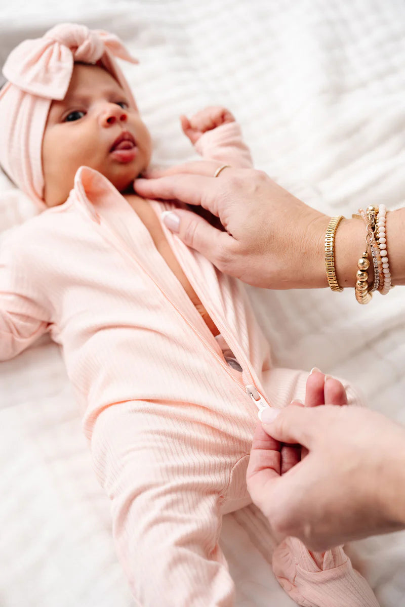 Lou Lou Zipper Footies - Rosie Ribbed