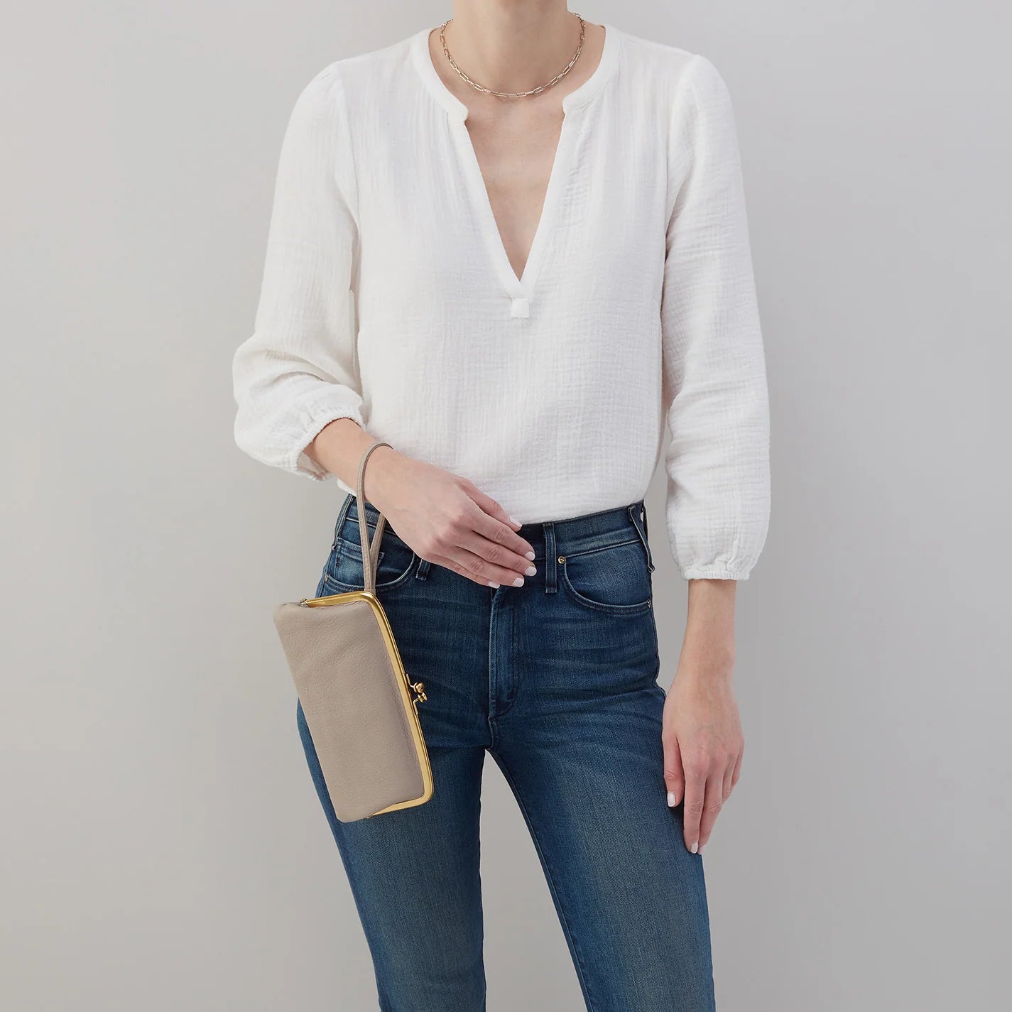 Hobo Cora Large Frame Wallet Taupe