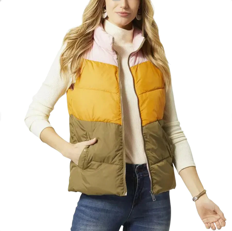 Colorblock puffer vest hotsell