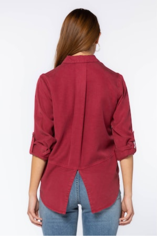 Velvet Heart Riley Roll Tab Sleeve Blouse