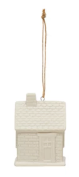 Stoneware House Ornament With LED Light