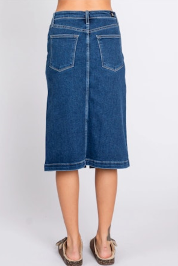 L.T.J. Front Slit Midi Skirt