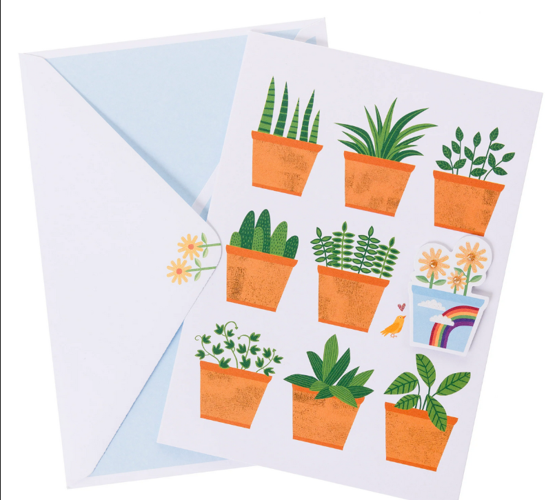 Plants in Pots Thank You Handmade Card