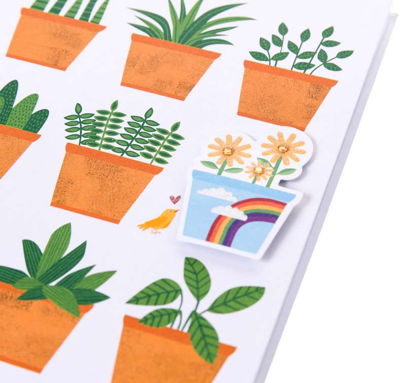 Plants in Pots Thank You Handmade Card