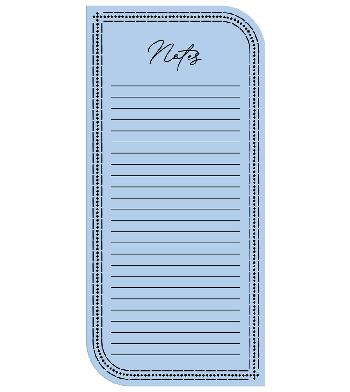 Vintage Borders Light Blue Magnetic List Pad
