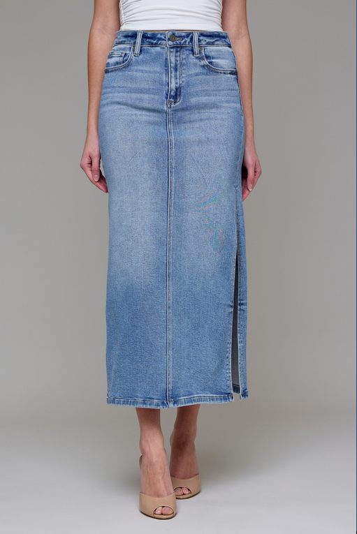Hidden Peyton Midi Skirt With Side Slit