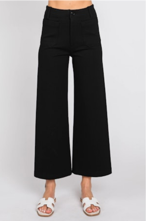 L.T.J. Cropped Wide-Leg Ponte Pant