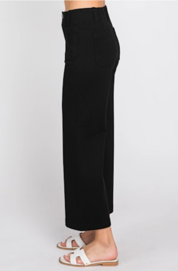 L.T.J. Cropped Wide-Leg Ponte Pant