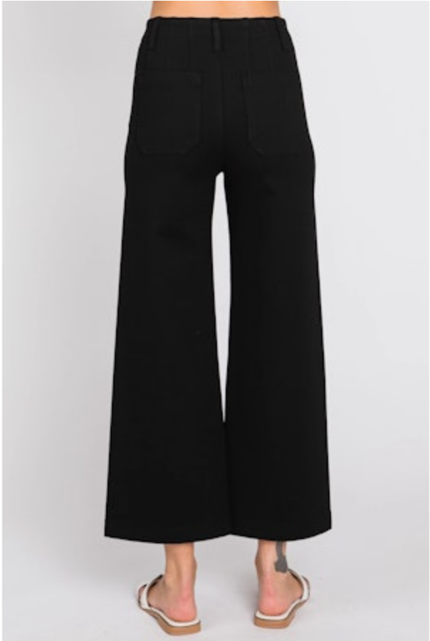L.T.J. Cropped Wide-Leg Ponte Pant
