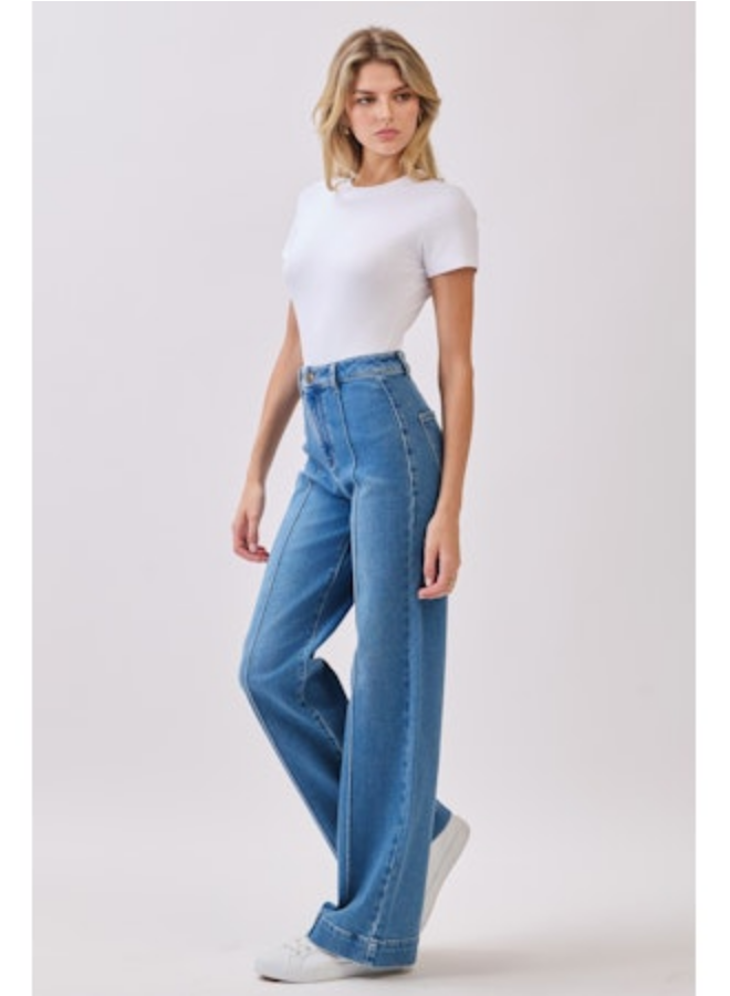 L.T.J. Andrea Wide Leg Jeans With Pintuck