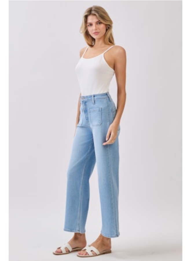 L.T.J. Front Patch Pocket Wide Leg Jean