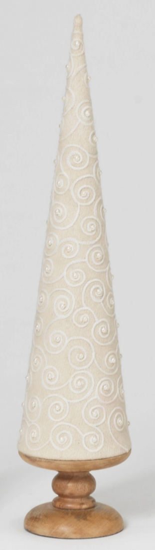 Scroll Design Pearl Embellished Cones