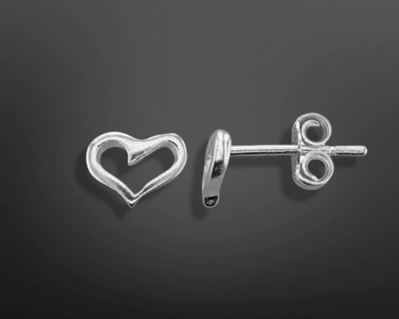 Sterling Silver Handwritten Heart Earrings